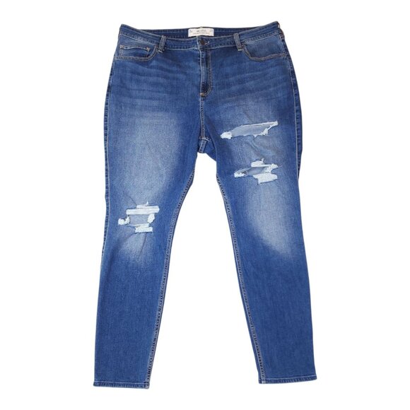 Hollister Curvy High-Rise Super Skinny Jeans 20R Jeggings Distressed Denim Women - Picture 2 of 10